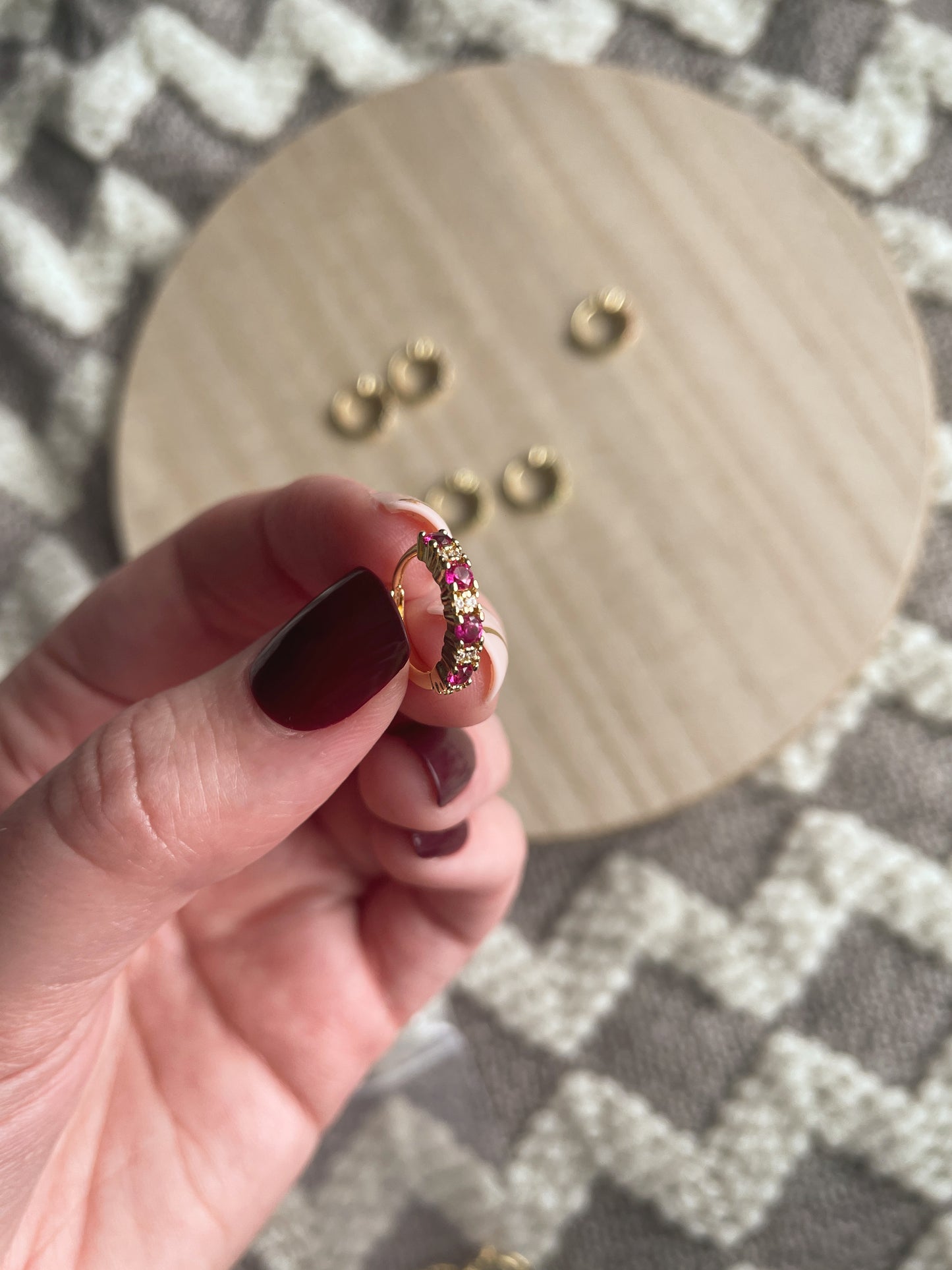 Circular CZ Huggie Hoops - Multiple Colors!