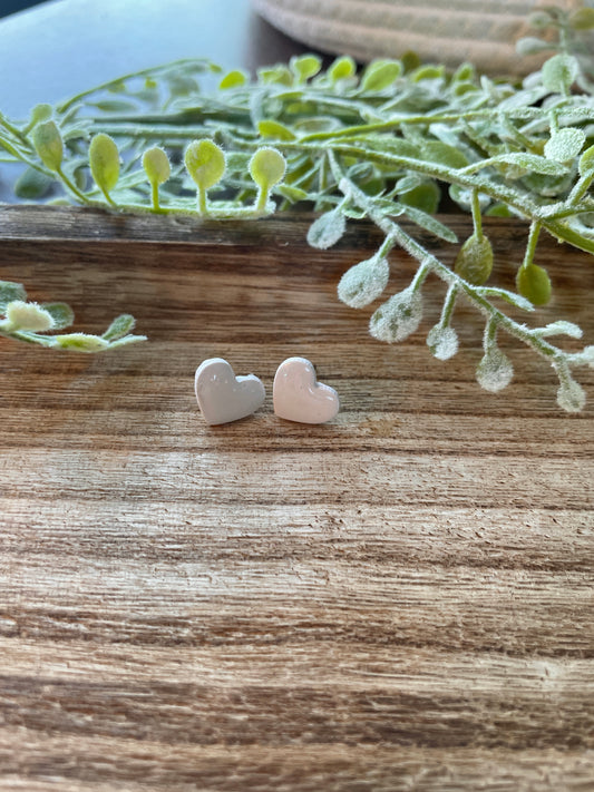 Valentine's Studs - White