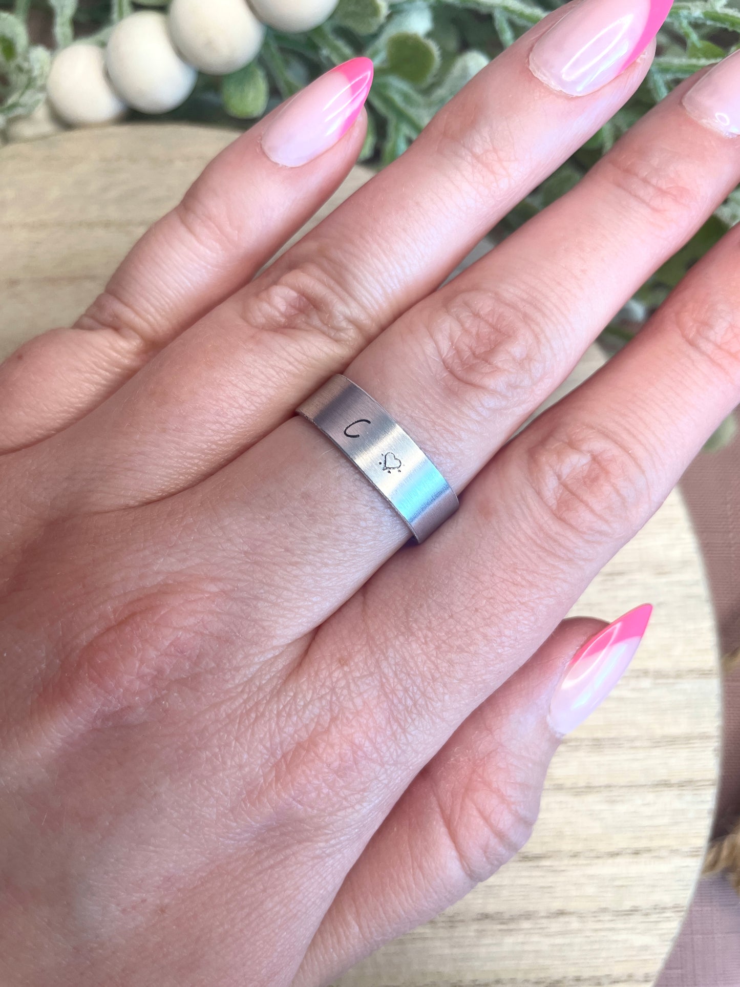 Custom Initial Metal Stamp Ring