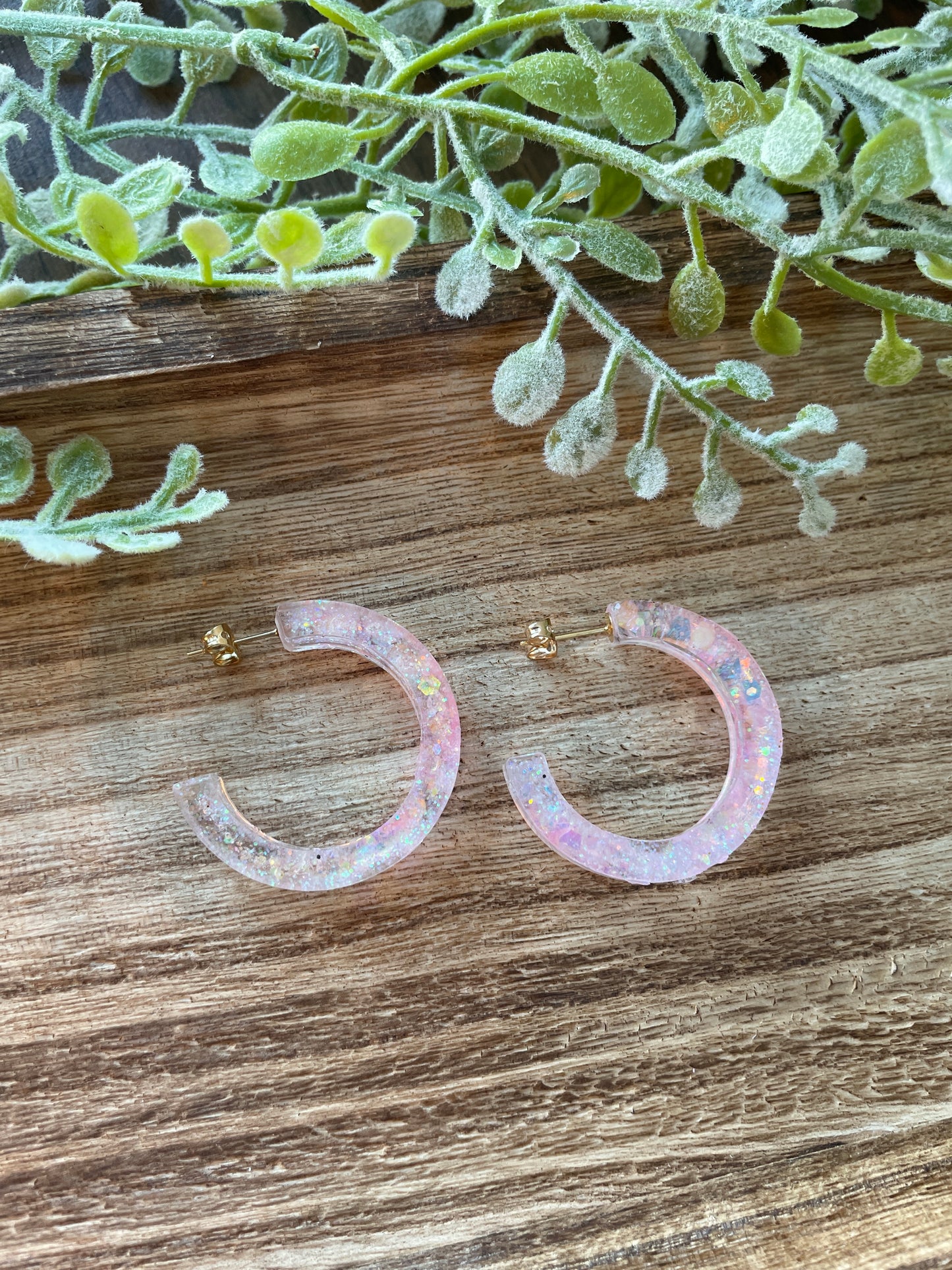 Pink Resin Hoops