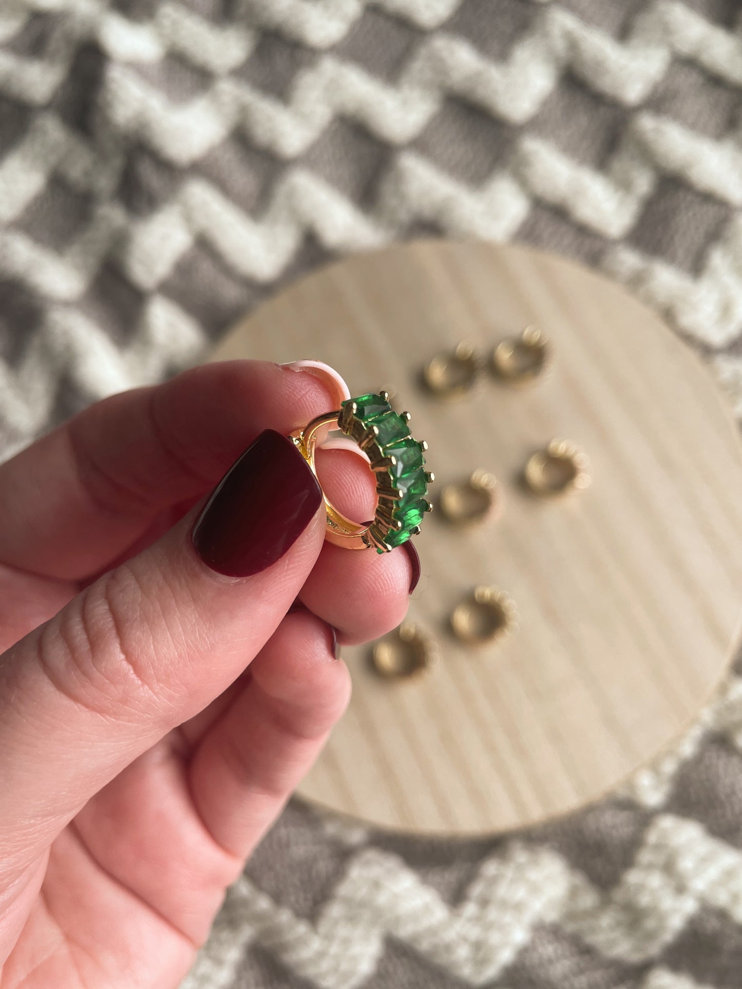 Rectangle CZ Huggie Hoops - Multiple Colors!
