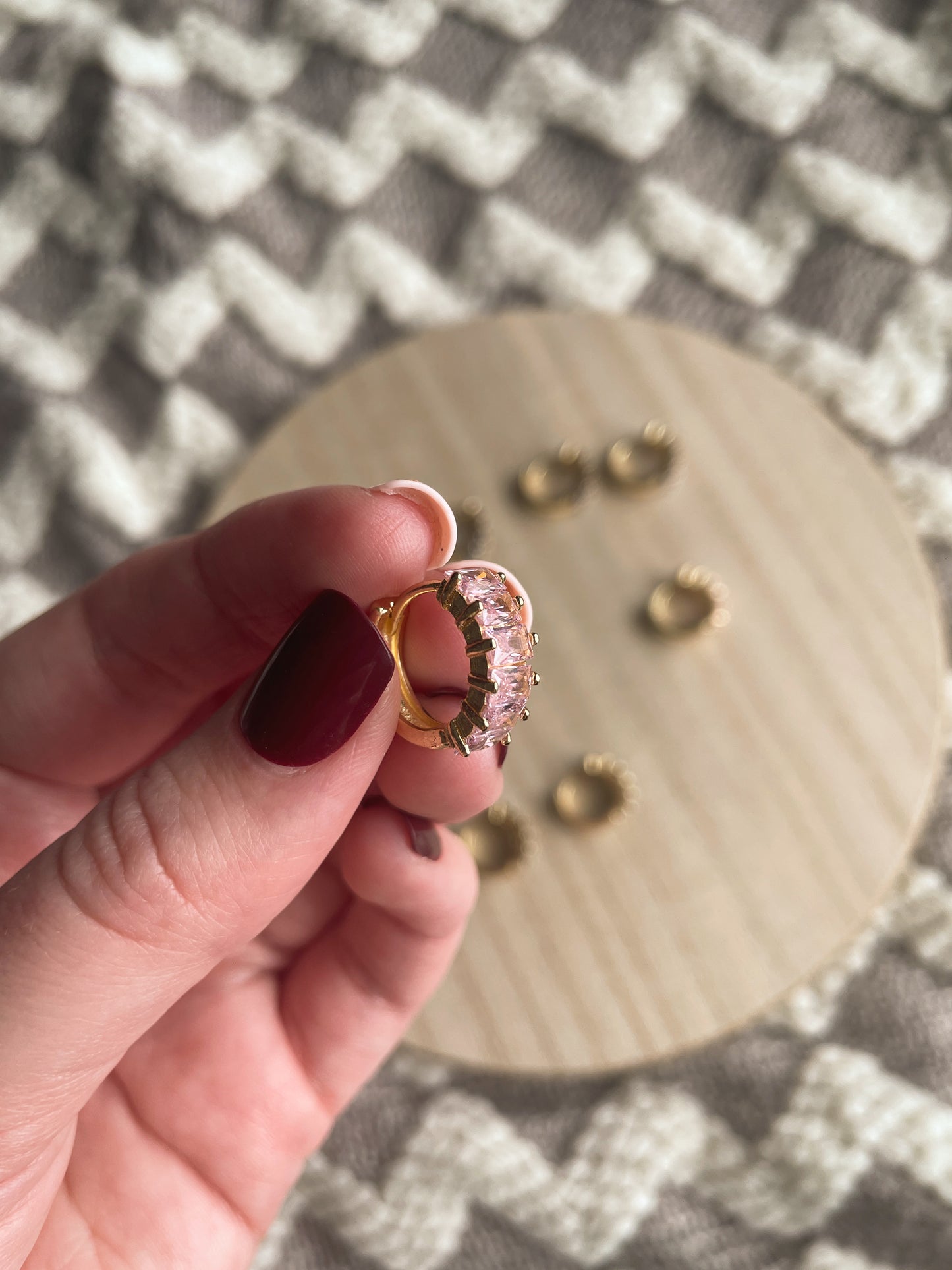 Rectangle CZ Huggie Hoops - Multiple Colors!