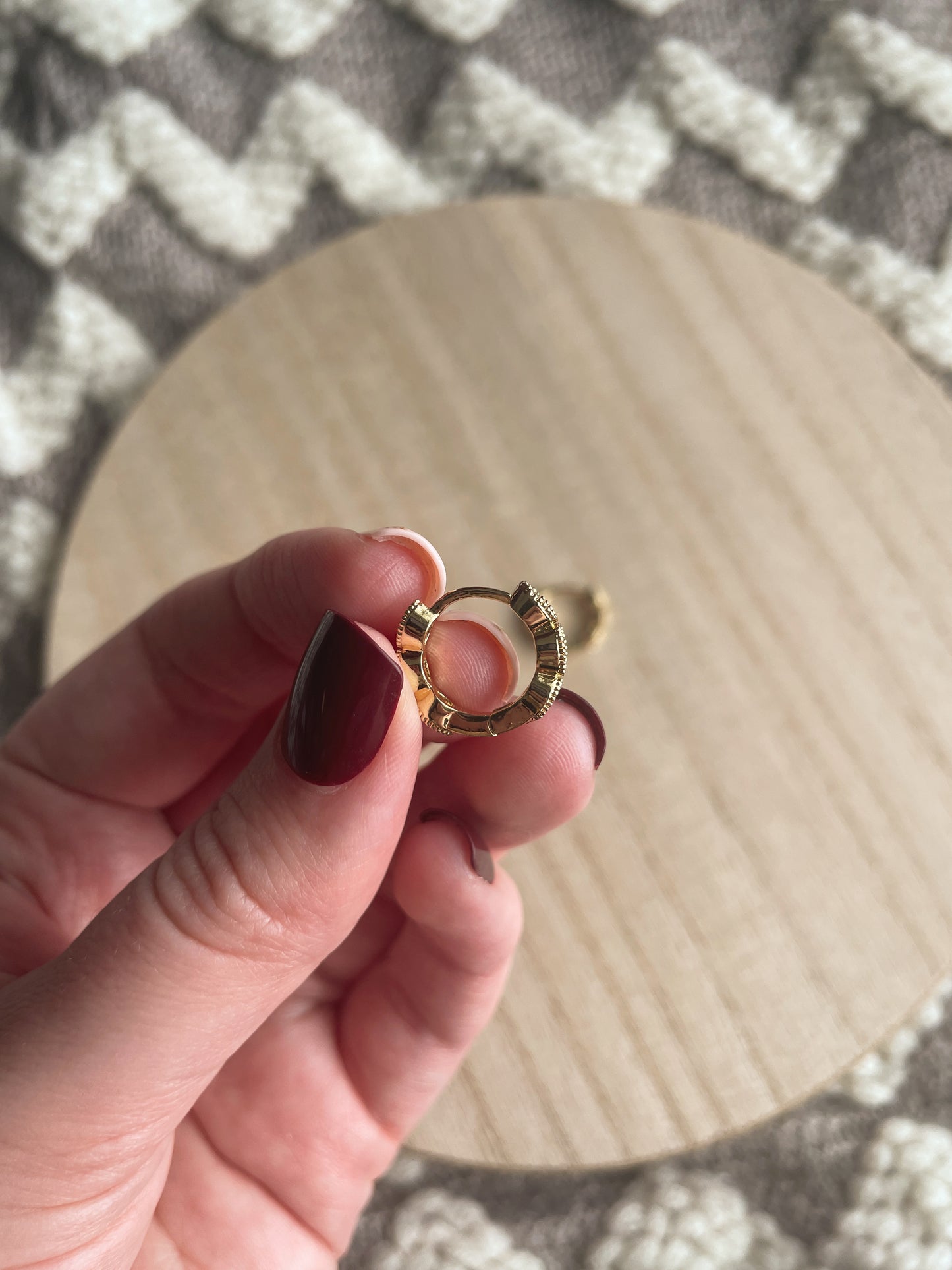 Oval CZ Huggie Hoops