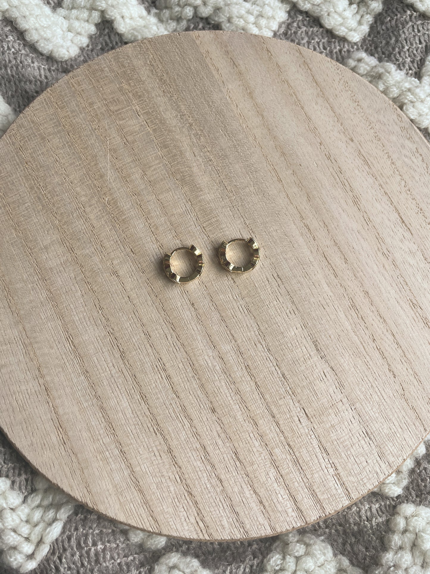 Oval CZ Huggie Hoops