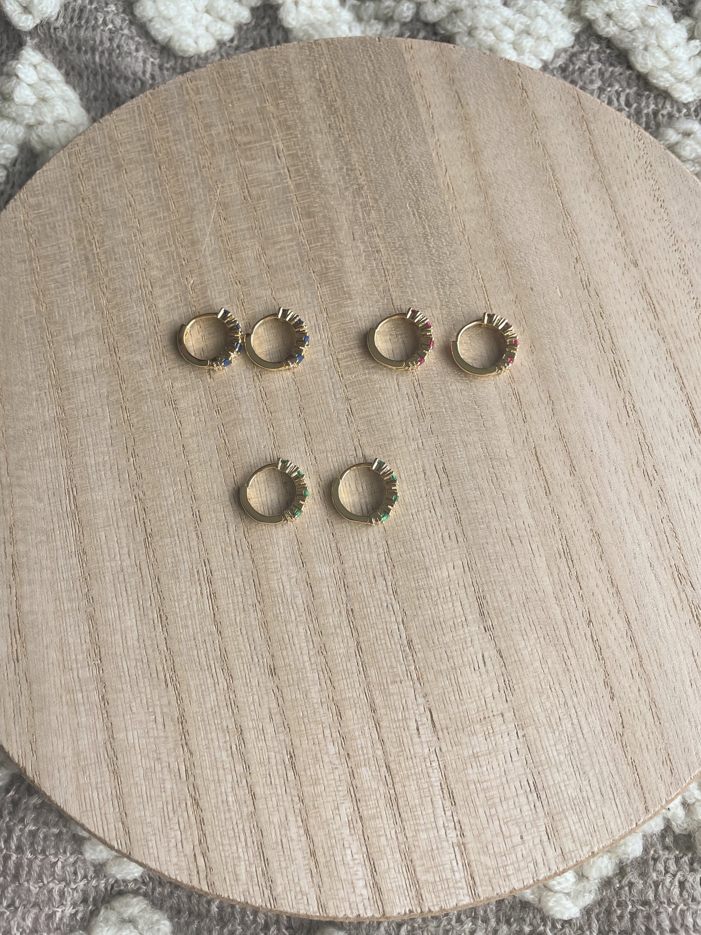 Circular CZ Huggie Hoops - Multiple Colors!